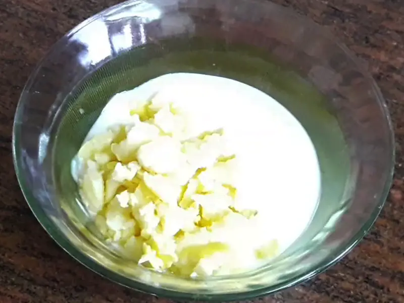 aloo with curd in bowl