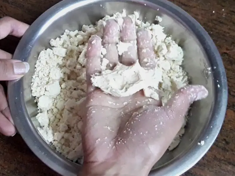 mix all ingredients for samosa pastry dough