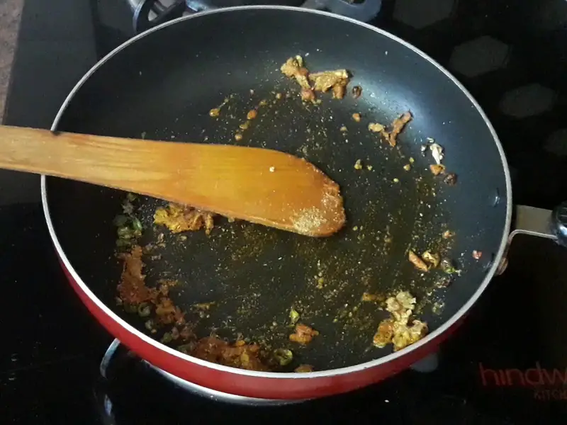 spices are cooking in the oil