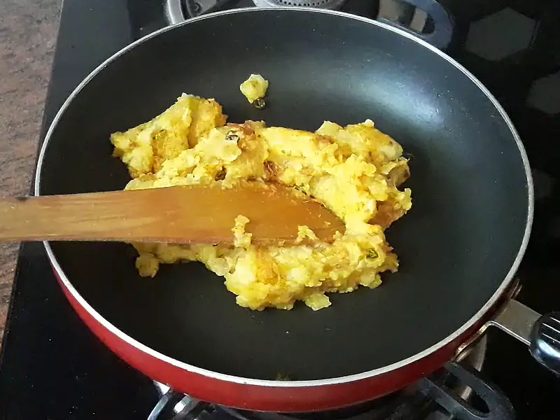 grated potato added in the spices