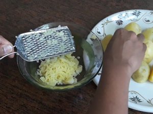 potatoes grated with grater