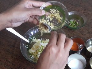 grated gingers in mashed potatoes