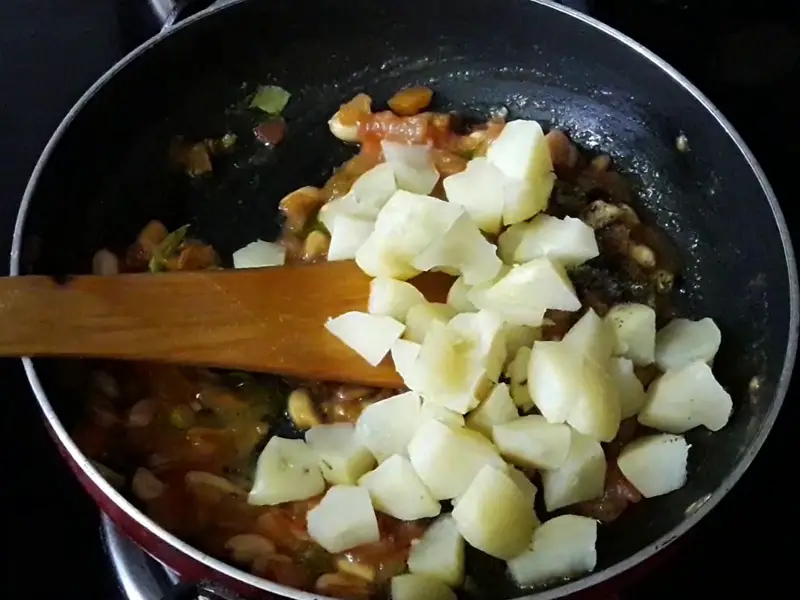 boiled and diced potatoes added in it