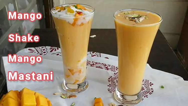 mango shake and mango mastani recipe