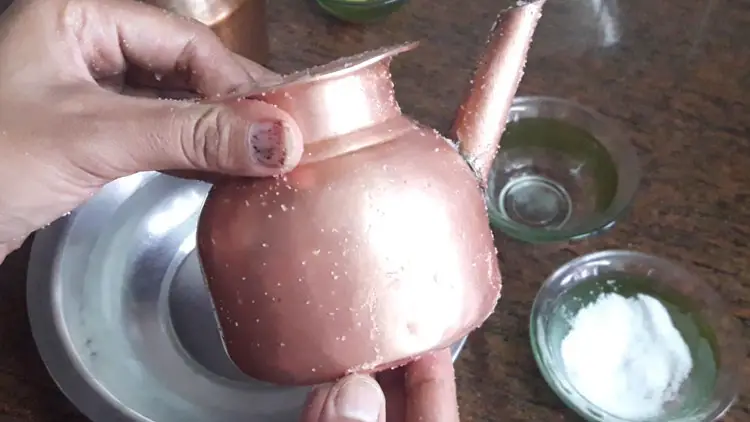 cleaned copper vessel