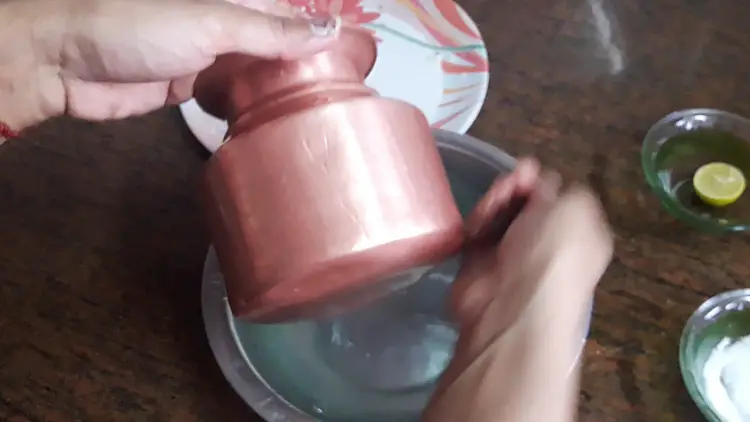 cleaned copper with salt and lemon