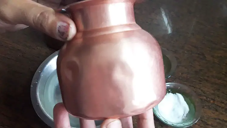 washed and shined copper vessel