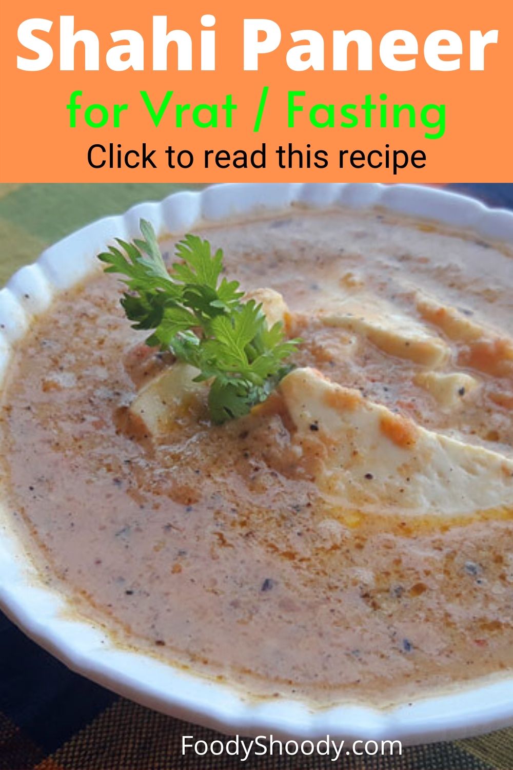 shahi paneer for vrat recipe