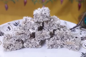 dry coconut burfi recipe