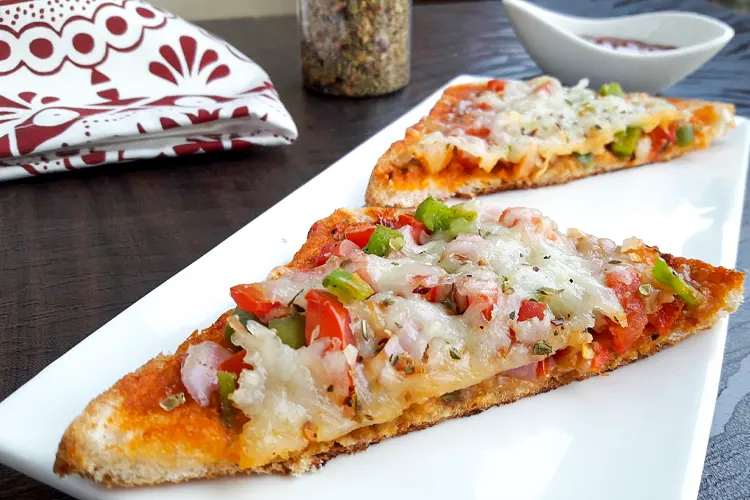 bread pizza recipe on tawa